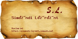 Simándi Lóránt névjegykártya