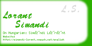 lorant simandi business card